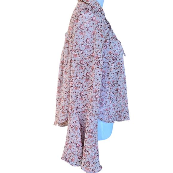Fab'rik Long Sleeve Floral Print Flowy Blouse Sz S Cottagecore Romantic - Picture 9 of 12